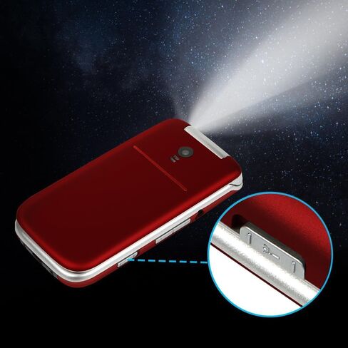 artfone G3 Red - هاتف خلوي VoLTE Flip لكبار السن 丨 هواتف غير مقفلة مع زر SOS 丨 زر كبير وصوت عالٍ 丨 كاميرا 丨 ساعة ناطقة 丨 اتصال سريع 丨 حر اليدين 丨 هاتف غبي 丨 قاعدة شحن 丨 هاتف التحدث والرسائل النصية فقط in Kuwait