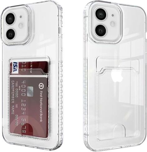 Compatible with iPhone 13 Pro Case with Card Holder, Clear Card Slot case, Ultra-Thin, Soft, Shockproof, Credit Card Protective Cover for iPhone 13 Pro in Saudi Arabia