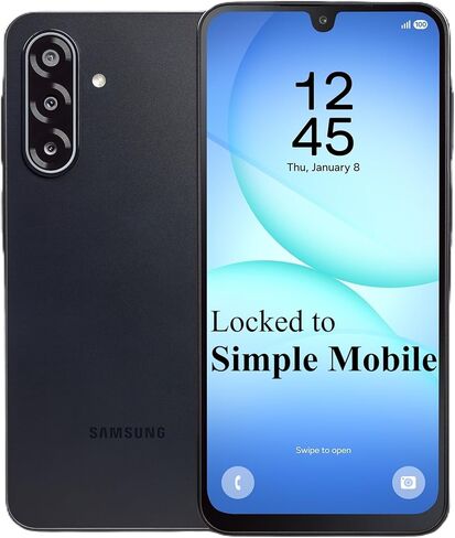 Simple Mobile Samsung Galaxy A17 5G, 128GB, Black - Prepaid Smartphone (Locked to 6.7" Super AMOLED 90Hz Display, 50MP Triple Camera with OIS, 5,000mAh Battery, 4GB RAM, Android 16 in Saudi Arabia