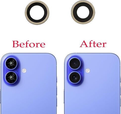 2pcs/Set Back Rear Camera Lens Glass Replacement for iPhone 16 Plus Camera Lens Replacement with pre-Installed Adhesive and Reparing Toolkits in Saudi Arabia