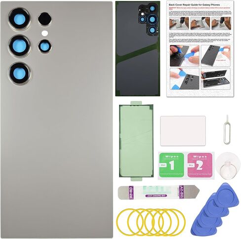 Compatible with Galaxy S24 Ultra Back Cover, Replacement Back Housing with Repair Tool Kit & Guide, Titanium Blue in Saudi Arabia