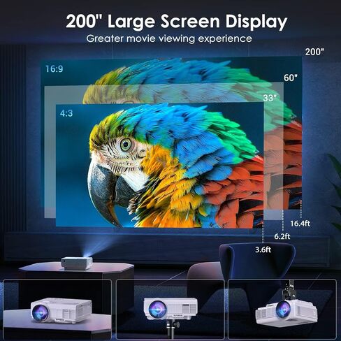 جهاز عرض مع واي فاي وبلوتوث، 5G واي فاي أصلي 1080P 9500L YOWHICK جهاز عرض خارجي يدعم 4K، جهاز عرض أفلام صغير محمول، لـ HDMI وVGA وUSB والكمبيوتر المحمول وiOS وهواتف Android in Saudi Arabia