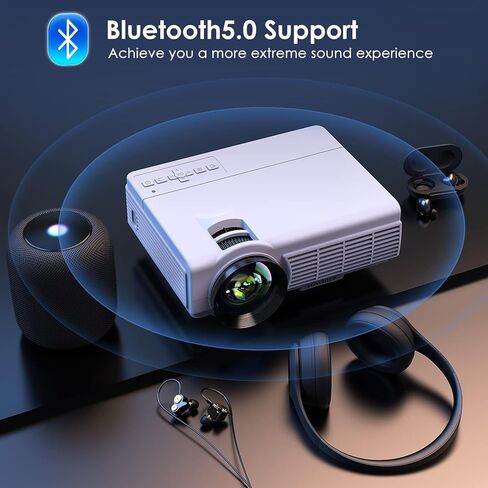جهاز عرض مع واي فاي وبلوتوث، 5G واي فاي أصلي 1080P 9500L YOWHICK جهاز عرض خارجي يدعم 4K، جهاز عرض أفلام صغير محمول، لـ HDMI وVGA وUSB والكمبيوتر المحمول وiOS وهواتف Android in Saudi Arabia