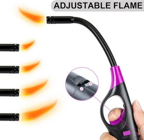 4 Pcs Long Lighters Candle Lighters, Flexi & Straight Long Neck Refillable Butane Lighter for Camping Fireplace Party BBQ Grill (Without Fuel) in Saudi Arabia