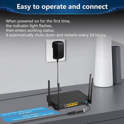 CERRXIAN 2PCS 24H Router Rebooter DC Cable، DC5521 إعادة تشغيل الكابل التلقائي على مدار 24 ساعة، مناسب لأجهزة توجيه واجهة DC5.5x2.1MM، والقطط البصرية، والمراقبة، والمفاتيح وغيرها من المعدات in Saudi Arabia