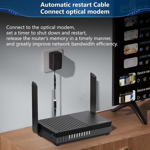 CERRXIAN 2PCS 24H Router Rebooter DC Cable، DC5521 إعادة تشغيل الكابل التلقائي على مدار 24 ساعة، مناسب لأجهزة توجيه واجهة DC5.5x2.1MM، والقطط البصرية، والمراقبة، والمفاتيح وغيرها من المعدات in Saudi Arabia