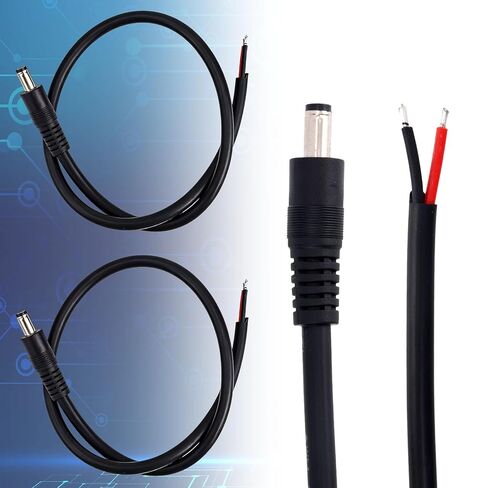 4pcs DC5521 Power Pigtails Cables, 16AWG 36V 5.5 x 2.1mm DC Male Plug to Bare Wire Open End Cables for Surveillance Cameras LED Displays Printers Laptops Routers & DVR (50cm/1.64ft Long) in Saudi Arabia