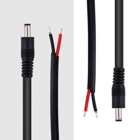 4pcs DC5521 Power Pigtails Cables, 16AWG 36V 5.5 x 2.1mm DC Male Plug to Bare Wire Open End Cables for Surveillance Cameras LED Displays Printers Laptops Routers & DVR (50cm/1.64ft Long) in Saudi Arabia