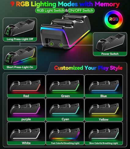4-in-1 Charger for Xbox Series/One X|S Controllers, with 4× 5520mWh Rechargeable Battery Packs,Charges Dual Remotes & Batteries Simultaneously,Upgraded Quad Charging Dock Station for Xbox Gamer Gift in Saudi Arabia