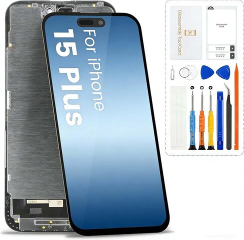 for iPhone 15 Plus Screen Replacement,LCD for iPhone 15 Plus Display Digitizer Touch Screen Assembly with Repair Kits for Model A3094 A2847 A3093 A3096 in Kuwait