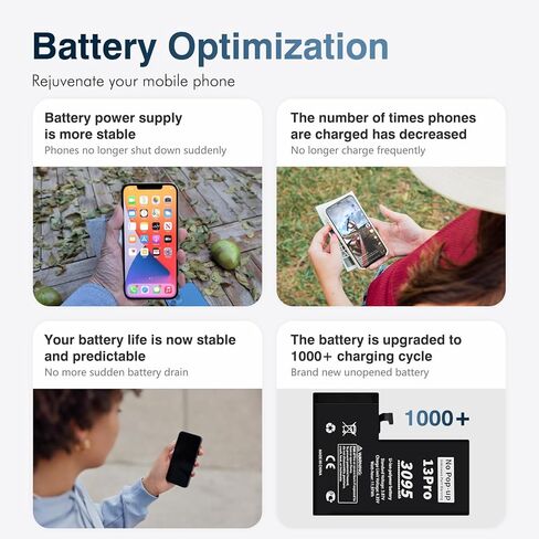 لا يوجد تحذير منبثق غير معروف لبطارية iPhone 13 Pro التشخيصية، سعة 3095 مللي أمبير في الساعة، 0 دورة استبدال بطارية ليثيوم بوليمر قابلة لإعادة الشحن لهاتف iPhone 13 Pro مع مجموعة أدوات كاملة in Saudi Arabia