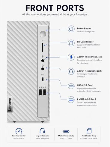 كمبيوتر مكتبي Lenovo IdeaCentre Business، Intel i7-12700K (12 نواة، 20 خيط)، ذاكرة الوصول العشوائي DDR5 سعة 64 جيجابايت، 2 تيرابايت PCIe SSD+1 تيرابايت HDD، قارئ بطاقة SD، تصميم فائق الهدوء، دعم الشاشة المزدوجة، USB-C، إيثرنت، Windows 11 in Kuwait