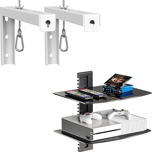حامل سقف لشاشة العرض العالمية من WALI وأرفف مركز الترفيه العائمة (2-Shelf-XLW) in Saudi Arabia