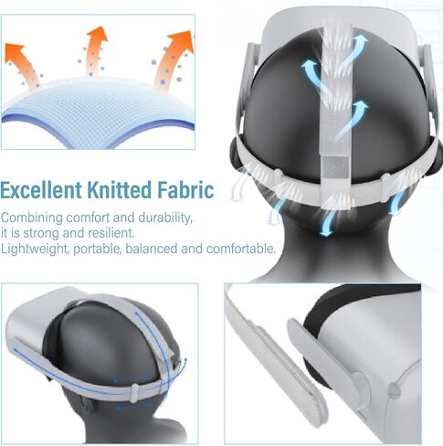 Yinhing VR سماعة الرأس استبدال حزام الرأس المريح وخفيف الوزن لسماعات الرأس مع تصميم مريح من القماش المحبوك المسامي in Saudi Arabia