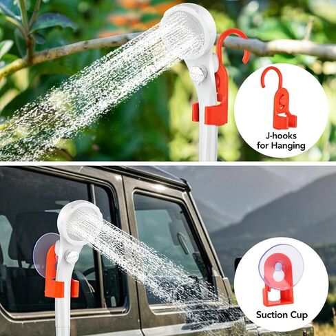 Portable Shower for Camping with 7800mAh Battery - 3 Spray Modes, IPX8 Waterproof & Strong Suction Shower Pump for Outdoor Hiking, Beach Travel, RV, Pet Bathing & Gardening in Saudi Arabia
