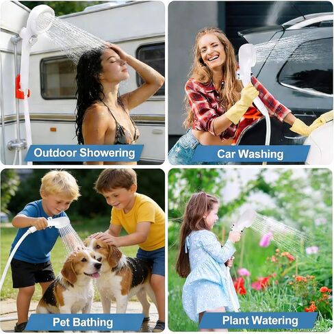 Portable Shower for Camping with 7800mAh Battery - 3 Spray Modes, IPX8 Waterproof & Strong Suction Shower Pump for Outdoor Hiking, Beach Travel, RV, Pet Bathing & Gardening in Saudi Arabia