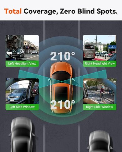 Vantrue E360 Panoramic 2 Channel Dash Cam, 420 Degrees, Dual STARVIS 2, Front Fisheye + Inside Fisheye, Dual IR Night Vision, Action Camera, Voice Control, Touchscreen, Support 1TB (Renewed) in Saudi Arabia