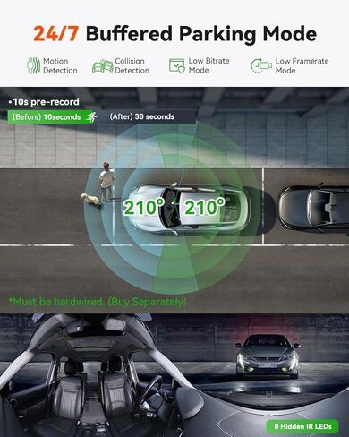 Vantrue E360 Panoramic 2 Channel Dash Cam, 420 Degrees, Dual STARVIS 2, Front Fisheye + Inside Fisheye, Dual IR Night Vision, Action Camera, Voice Control, Touchscreen, Support 1TB (Renewed) in Saudi Arabia
