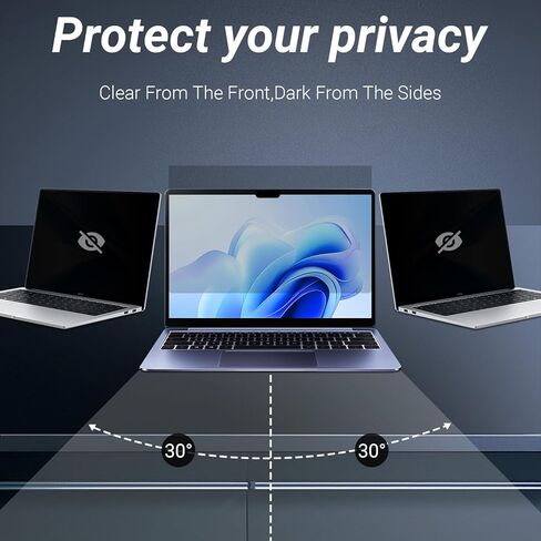 MUBUY-GOL 16 Inch Laptop Privacy Screen for HP OmniBook 5 16/OmniBook 7 16/ OMEN/Envy/Spectre/ZBook/EliteBook 16 G1/860/865/665/660/460/465 (G11/G10/G9) 16" Anti‑Blue Light & Removable Filter Shield in Saudi Arabia