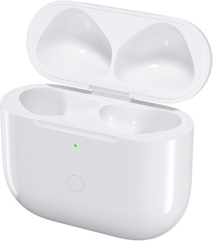 علبة شحن لاسلكية بديلة، حافظة شاحن معتمدة من Qi لأجهزة AirPods 4، زر مزامنة بلوتوث، بطارية مدمجة 600 مللي أمبير، أبيض. in Kuwait