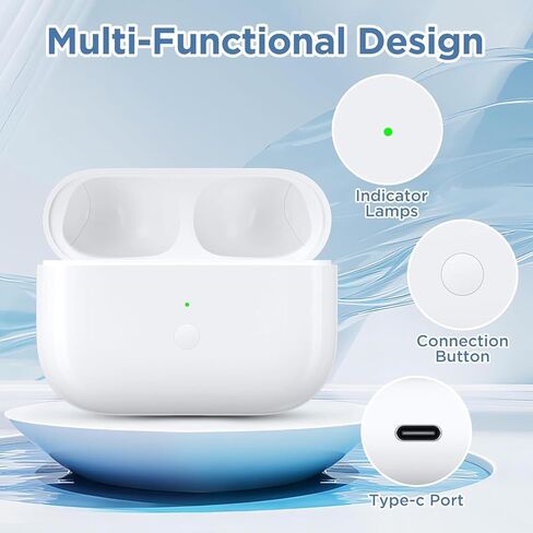 حافظة شحن متوافقة مع AirPods Pro، حافظة شحن لاسلكية بديلة لشاحن AirPod Pro الجيل الأول/ الثاني (بدون سماعات أذن) (USB-C) in Saudi Arabia