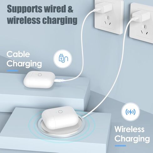Wireless Charging Case Only for AirPods 1st 2nd gen ， Charger Case Compatible with AirPods 1/2 Gen Replacement Charger Cases, Support Bluetooth Pairing&Sync Button, Earbuds Not Included in Saudi Arabia