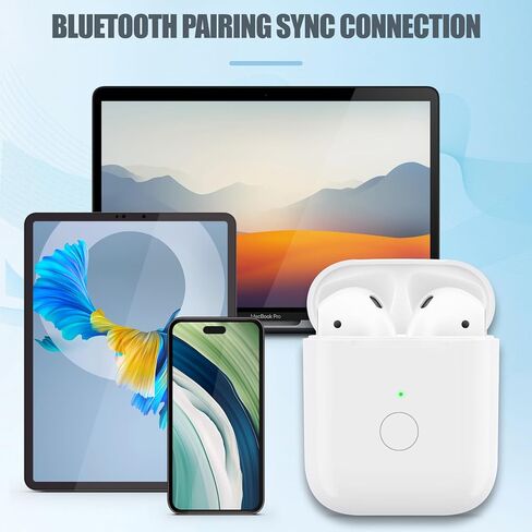 Wireless Charging Case Only for AirPods 1st 2nd gen ， Charger Case Compatible with AirPods 1/2 Gen Replacement Charger Cases, Support Bluetooth Pairing&Sync Button, Earbuds Not Included in Saudi Arabia