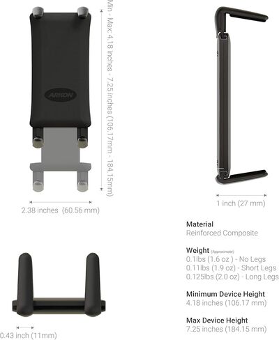 Arkon Windshield Dash Car Mount for iPad mini Galaxy Tab 4 3 Note Tab S Tab Pro 8.4 Retail Black in Saudi Arabia