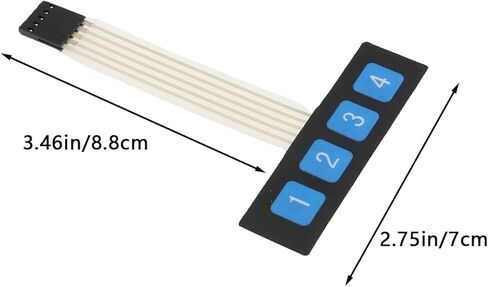 4PCS 1x4 White Matrix Membrane Switch with FPC Circuit for Single Chip Microcomputers Expansion Keyboard in Saudi Arabia