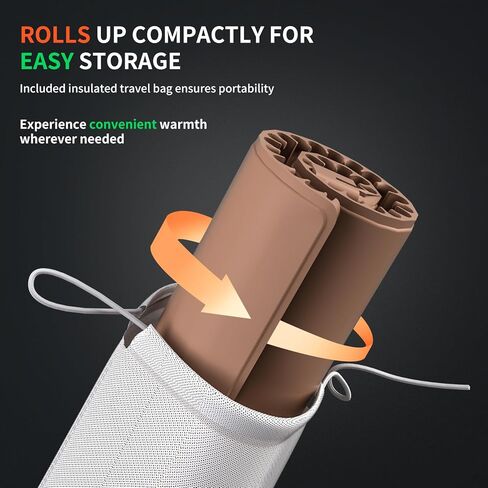 Heapsion Food Warming Mat, Electric Plate with 6 Level Temp 5 Hour Timer, 24x15'' Roll-Up Portable Warming Tray for Dinner Parties, Gatherings, and Holidays (Beige) in Saudi Arabia