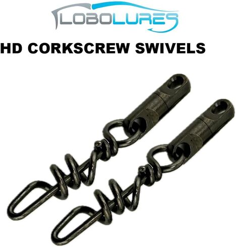 Lobo Lures Quick Release Heavy Duty Aussie Style Ball Bearing Dredge Corkscrew Swivels HD Marlin Tackle 500lb Test in Saudi Arabia