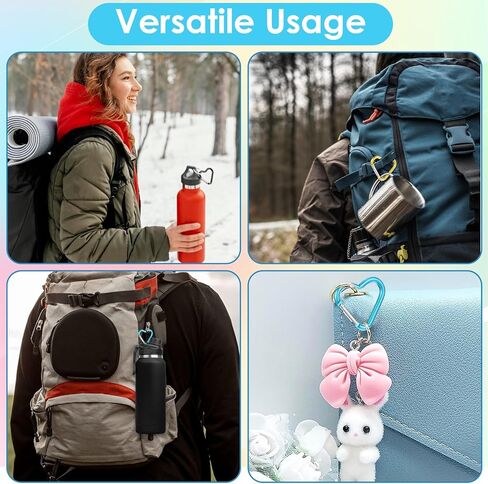 10Pcs Heart Carabiner, Cute Heart Shaped Carabiner Keychain Clip Water Bottle Hook for Backpack, Dog Leash, Perfect for Women Girls Backpack, Multicolour in Saudi Arabia