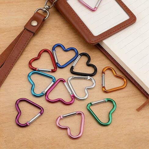 20pcs Cute Heart Shaped Carabiner Star Carabiner Heart Shaped Backpack Clips Key Ring Clip Heart Keychain Clip for Dog Leash Water Bottle Holder Snap Clips Keys, 10 Colors in Saudi Arabia