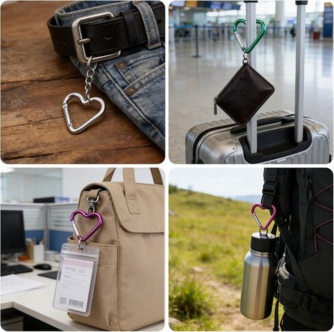 20pcs Cute Heart Shaped Carabiner Star Carabiner Heart Shaped Backpack Clips Key Ring Clip Heart Keychain Clip for Dog Leash Water Bottle Holder Snap Clips Keys, 10 Colors in Saudi Arabia