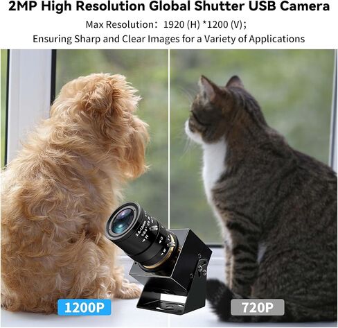 كاميرا USB مصراع عالمي 1200P كاميرا ويب تكبير يدوية HD 90 إطارًا في الثانية كاميرا USB عالية السرعة مع توصيل وتشغيل عدسة 2.8-12 مم لرؤية الماكينة/فحص عالي السرعة/تحليل الحركة in Kuwait