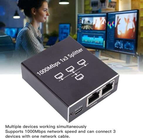 1000Mbps Gigabit Ethernet Splitter 1 to 3, High Speed Network Splitter RJ45 Internet Ethernet Switch, RJ45 Gigabit Cable for PC, Laptop in Saudi Arabia
