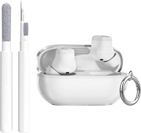 Aircawin for Beats Solo Buds Case بريق شفاف، تصميم لامع لغطاء حافظة Beats Solo Buds، مادة TPU الناعمة المقاومة للصدمات لسماعات الأذن Beats مع سلسلة مفاتيح وقلم تنظيف لامع in Saudi Arabia