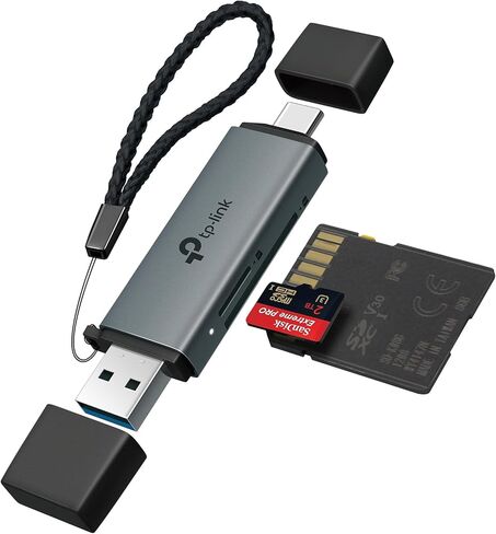 TP-Link SD Card Reader, 2-in-1 USB 3.0 Type-C&A Dual Slot Memory Card Reader for SD/Micro SD/SDHC/SDXC, High-Speed Data Transfer, Plug & Play with Windows, macOS, iPadOS, Android & Chrome OS (UA430D) in Saudi Arabia