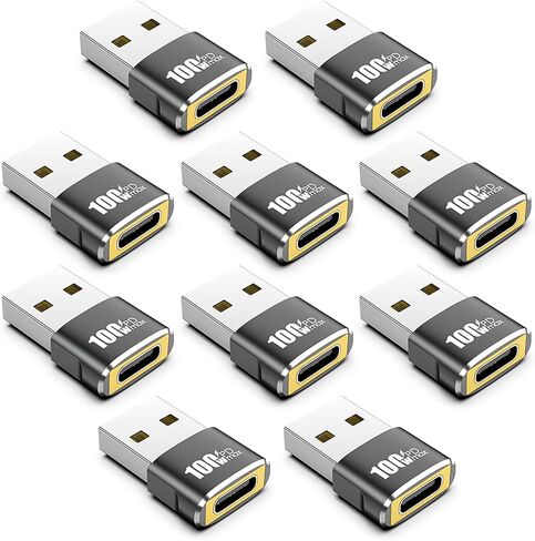 10 Pack 100w USB to USB C Adapter,Usba to Usbc Adapter (Male to Female) Mainly for Charging,Compatible with iPhone17 16 15 Plus Pro Max,iPad Air Mini 6 7,Samsung Galaxy S25-S22,iPad Air,Pixel in Saudi Arabia