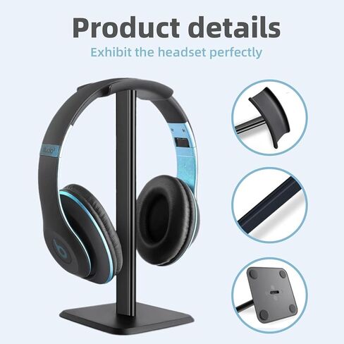 Headphone Stand, Detachable Headset Holder with TPU Non-Slip Silicone Over-Ear Gaming Earbuds, Suitable for Table, Showcase in Saudi Arabia