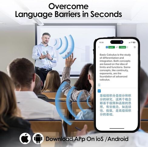 AI Language Translation Earbuds, OWS LCD Touchscreen Real-Time Translator for 144 Languages & Accents Includes Free Subscription Translation Device Earphones for Travel Business Learning, Black 7 in Saudi Arabia