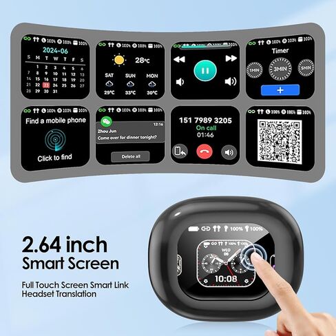 AI Language Translation Earbuds, OWS LCD Touchscreen Real-Time Translator for 144 Languages & Accents Includes Free Subscription Translation Device Earphones for Travel Business Learning, Black 7 in Saudi Arabia