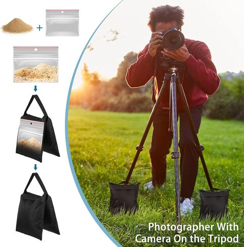 Nuogo Photography Sandbags Heavy Duty Weight Bags | with Metal Hooks, Stabilize Tripods for Wedding Outdoor, Photography Video Studio Boom Mics Furniture Against Wind in Kuwait