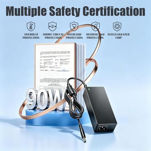 شاحن 90 واط متوافق مع سلك الطاقة Dell Optiplex 3060 7050 7060 7020 7010 7040 7070 7080 7090 3046 3050 3070 3080 3090 5050 5060 محول تيار متردد صغير للأعمال المكتبية وإمدادات الطاقة لسطح المكتب in Kuwait