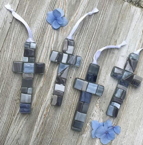 Gift for Godparents from Godchild -Handmade in USA  Mosaic Glass Cross with Touching Sentiment For Holiday, Birthday, Appreciation, Christian Godparent Gift from Godchild  in Saudi Arabia