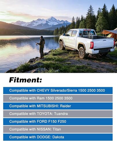 Fishing Pole Rack for Truck Bed Fishing Rod Holder Truck Fishing Pole Holder Holds up to 8 Rods or 4 Fly Rods Storage Organizer for Ford F150 Dodge Ram Tundra in Saudi Arabia