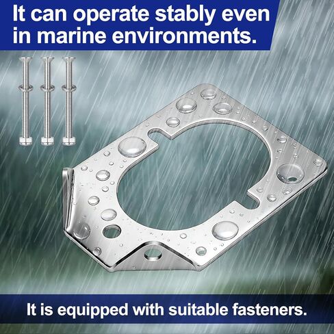Therwen Stainless Steel Rod Holder Backing Plate Fits 30 Degree Medium Fishing Rods Heavy Duty Boat Mount Bracket with Installation Screws Ideal for Marine Yacht Saltwater Fishing in Saudi Arabia