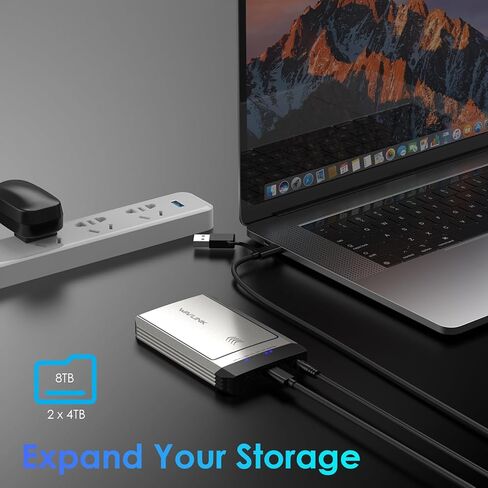حاوية WAVLINK 20 جيجابت في الثانية Dual-Bay M.2 NVMe SSD واستنساخ غير متصل بالإنترنت، USB 3.2 Gen2x2 USB-C، يدعم 2X 4 تيرابايت (إجمالي 8 تيرابايت)، استنساخ بنقرة واحدة بدون جهاز كمبيوتر، M-Key 2230/2242/2260/2280، لأجهزة Mac وWindows ST348 in Kuwait