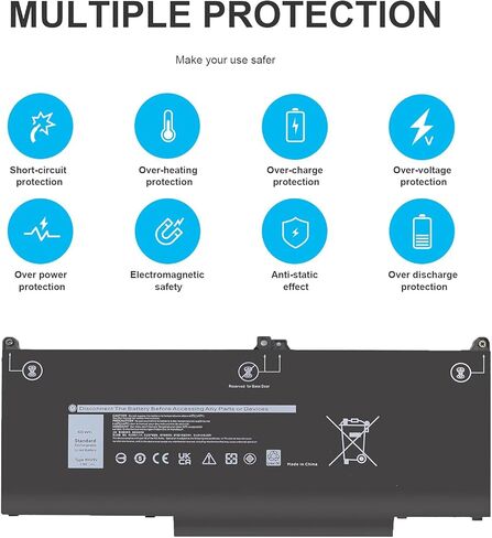 استبدال بطارية MXV9V لجهاز Dell Latitude 5300 E5300 5310 E5310 7300 E7300، Latitude 5300/5310 2 في 1، 7300/7306 2 في 1 سلسلة سوداء P96G P97G P99G P100G 5VC2M 829MX 7.6V 60Wh in Kuwait