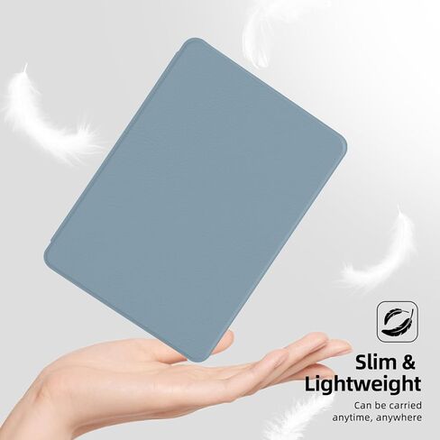 MOROCK Detachable Magnetic Case for 6" Kindle Paperwhite 10th Generation 2018 Release(Model No. PQ94WIF), Slim PU Leather and PC Clear Back Cover with Hand Strap, Auto Wake/Sleep, Misty Blue in Kuwait